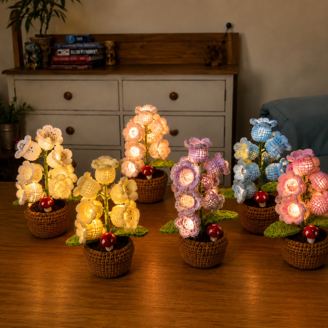 Handmade Crochet Tulip Lamps